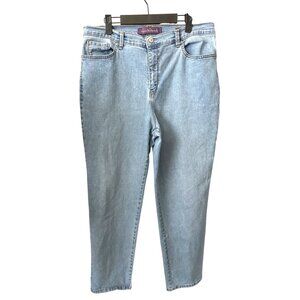 Gloria Vanderbilt Jeans Amanda Light Wash Denim Embellished Back Pockets Size 16